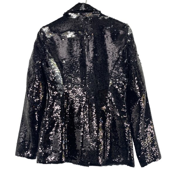 INC Womens Black Sequin Shawl Collar Blazer XS NWT - Picture 2 of 11
